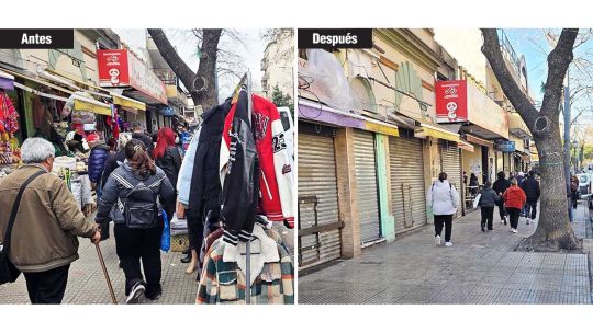 Desalojaron a los manteros de Liniers y liberaron sus veredas