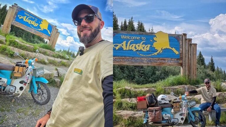 Un conocido youtuber argentino unió Ushuaia con Alaska en una moto de baja cilindrada
