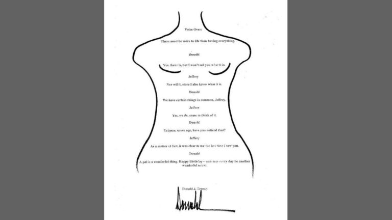 El Congreso de EEUU publicó una carta que supuestamente Trump le envió a Epstein