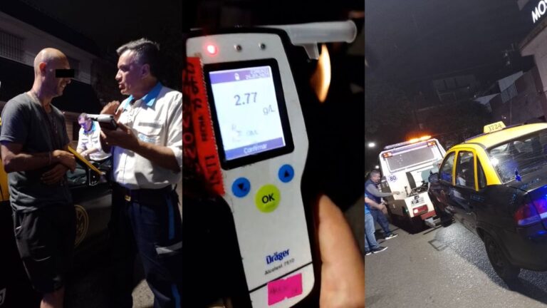 Más que borracho en Arroyito: un taxista dio positivo los test de alcoholemia y marihuana